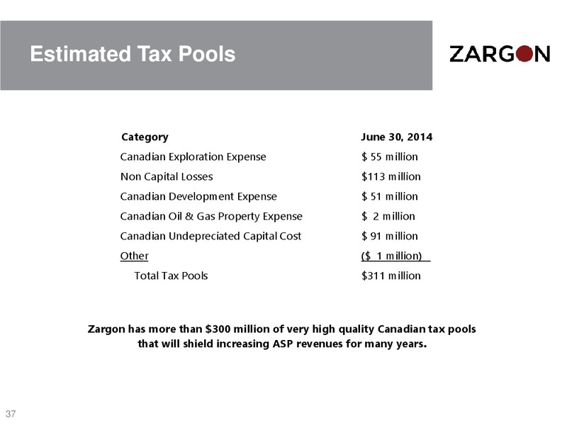 CORPORATE PRESENTATION – Zargon Oil & Gas Ltd – slide 36