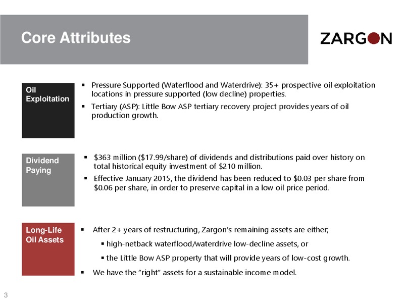 APRIL 2015 CORPORATE PRESENTATION – Zargon Oil & Gas Ltd – slide 2