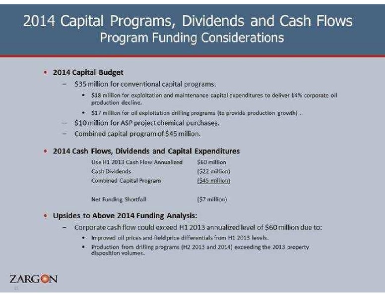 PETERS AND COMPANY LIMITED ENERGY CONFERENCE – Zargon Oil & Gas Ltd – slide 25