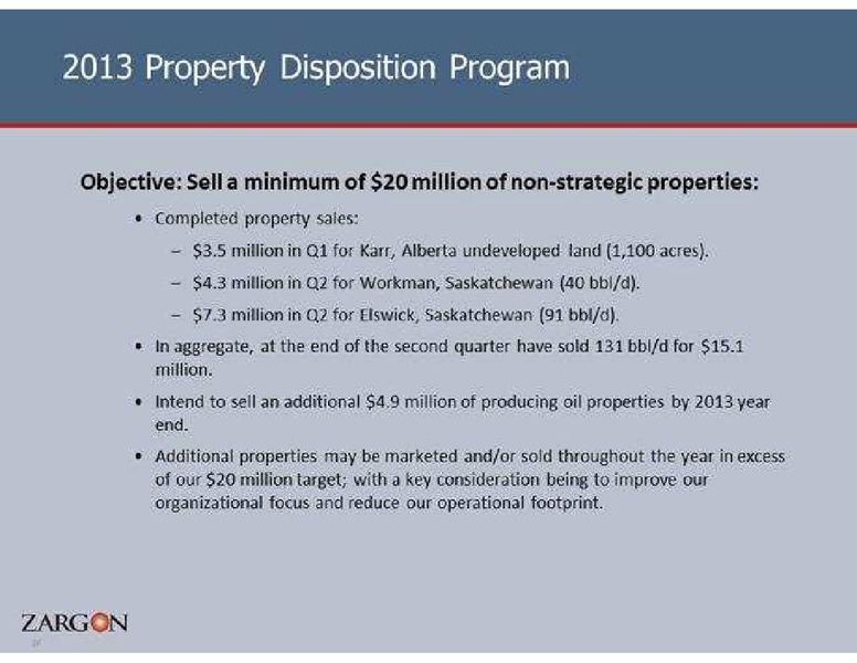 PETERS AND COMPANY LIMITED ENERGY CONFERENCE – Zargon Oil & Gas Ltd – slide 26