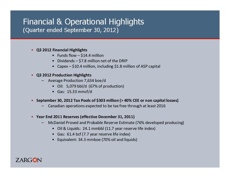 23RD ANNUAL CAPP INVESTMENT SYMPOSIUM – Zargon Oil & Gas Ltd – slide 4