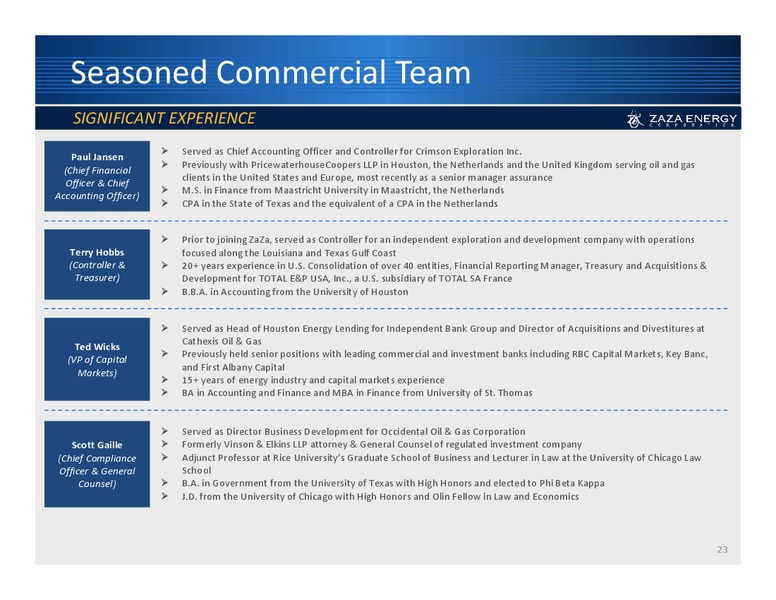 Investor Presentation – Zaza Energy Corp – slide 22
