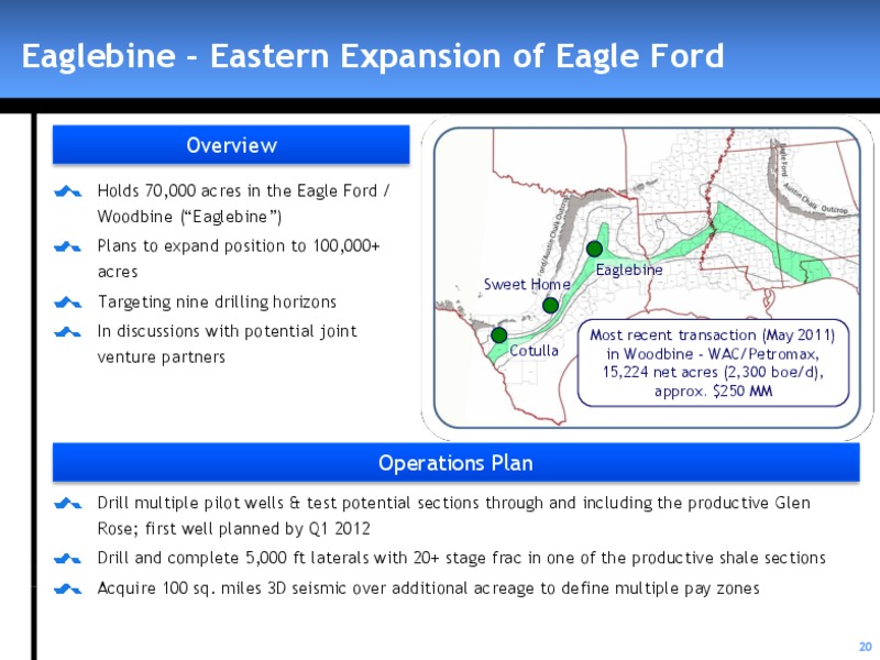 AUGUST 2011 INVESTOR PRESENTATION – Zaza Energy Corp – slide 19