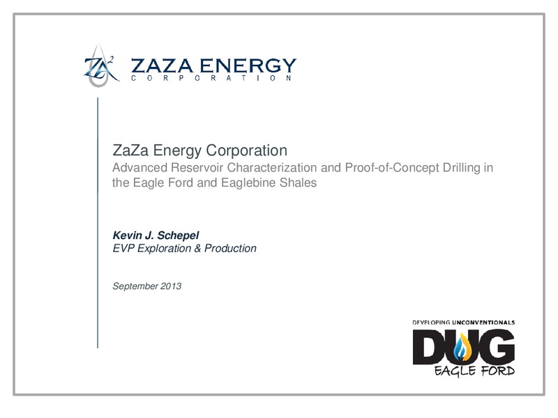 DUG EAGLEFORD – Zaza Energy Corp – slide 1