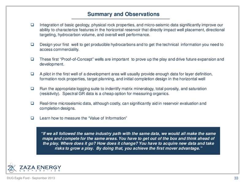 DUG EAGLEFORD – Zaza Energy Corp – slide 32