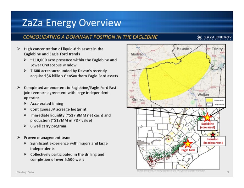 Investor Presentation – Zaza Energy Corp – slide 2