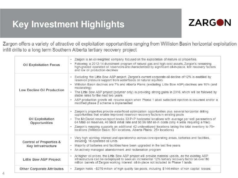 May 2016 Corporate Presentation – Zargon Oil & Gas Ltd – slide 3