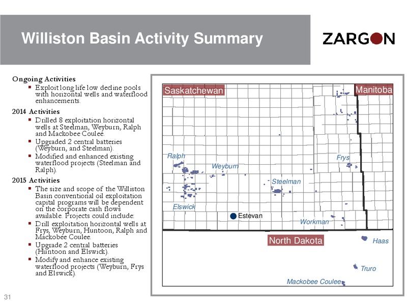 JUNE 2015 INVESTOR PRESENTATION – Zargon Oil & Gas Ltd – slide 30
