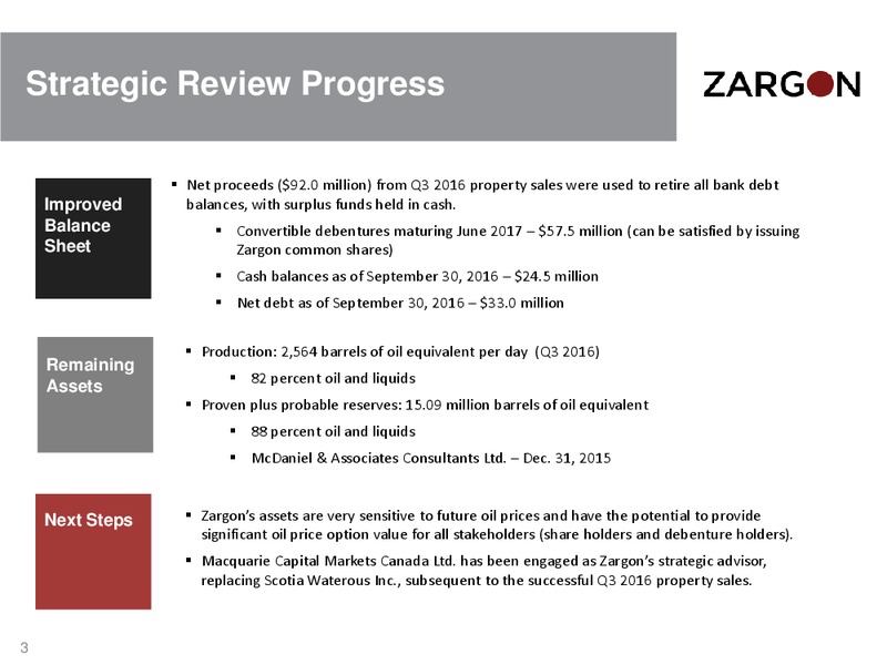 December 2016 Corporate Presentation – Zargon Oil & Gas Ltd – slide 2