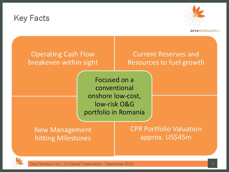 Oil Capital Presentation September 2015 – Zeta Petroleum PLC – slide 2
