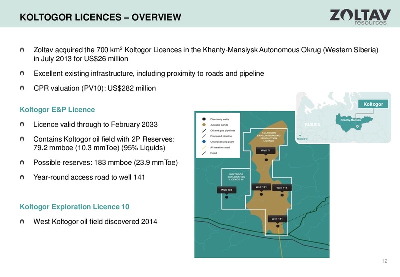 August 2015 Investor Presentation – Zoltav Resources, Inc. – slide 11