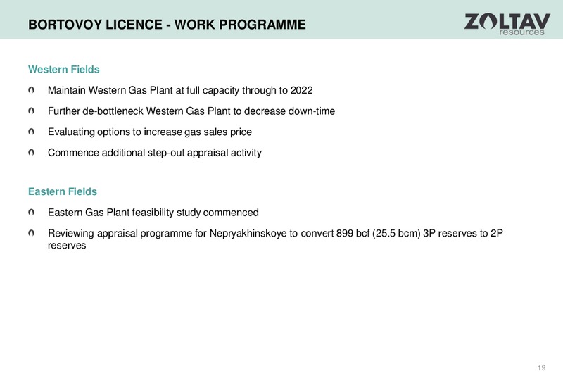 August 2015 Investor Presentation – Zoltav Resources, Inc. – slide 18