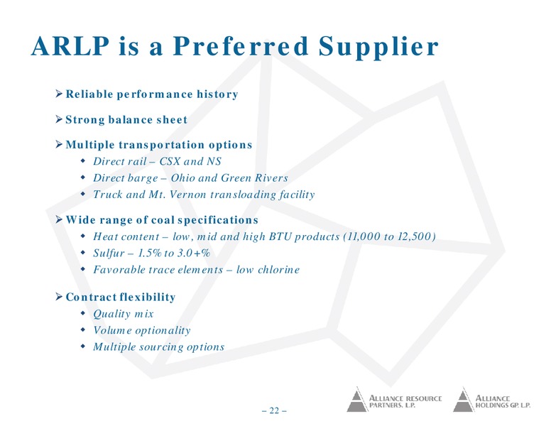NAPTP Investor Conference – Alliance Resource Partners Lp – slide 21