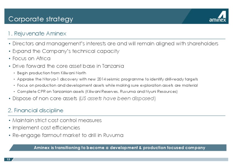 September 2014 Corporate Presentation – Aminex Plc – slide 12
