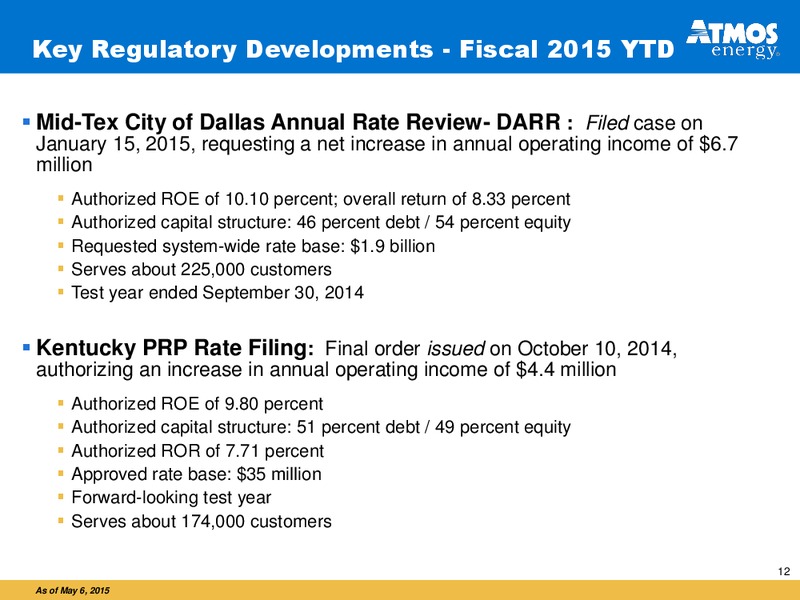 Q2 2015 Earnings Call – Atmos Energy – slide 12