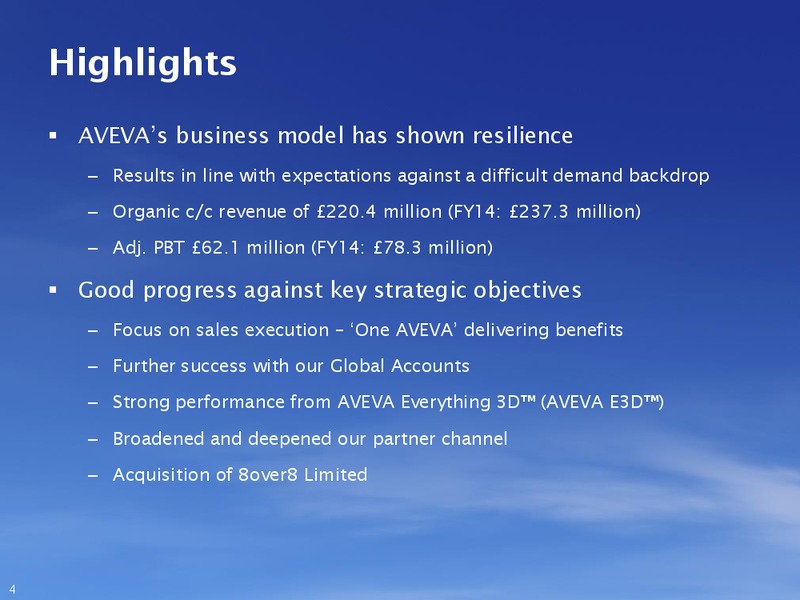 May 2015 Investor Presentation – Aveva – slide 3