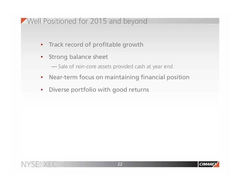 IPAA OGIS – Cimarex Energy Co. – slide 21