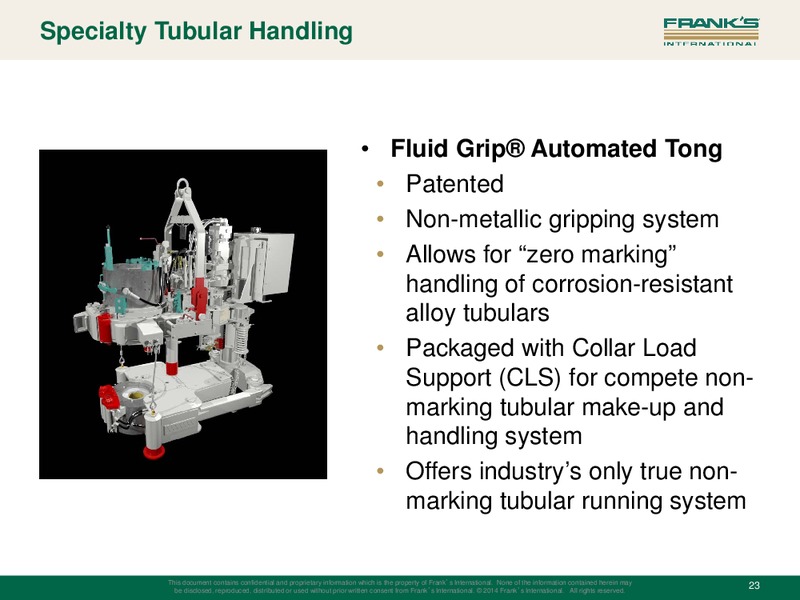 Q2 2015 Earnings Call – Franks International – slide 22