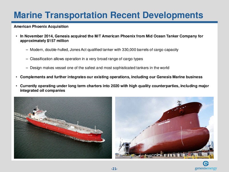 May 2015 Investor Presentation – Genesis Energy Lp – slide 20