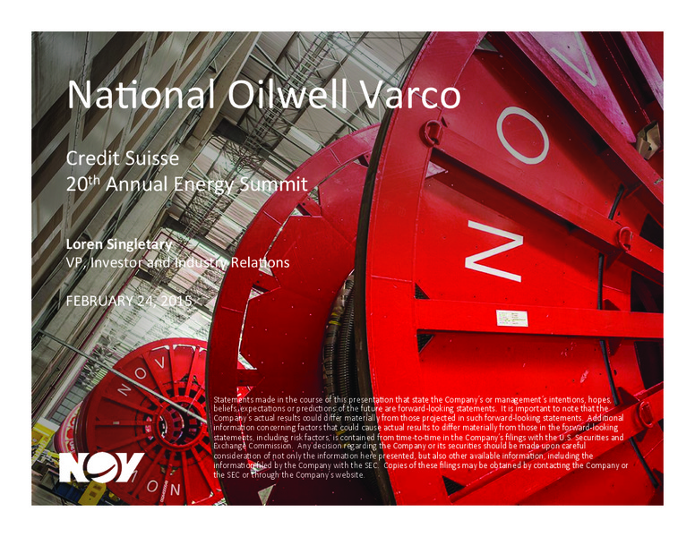 2015 Credit Suisse Annual Energy Summit Presentation – National Oilwell Varco, Inc. – slide 1