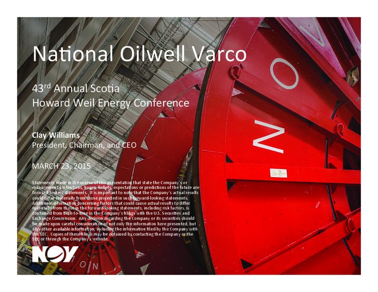 Scotia Howard Weil Energy Conference – National Oilwell Varco, Inc. – slide 1