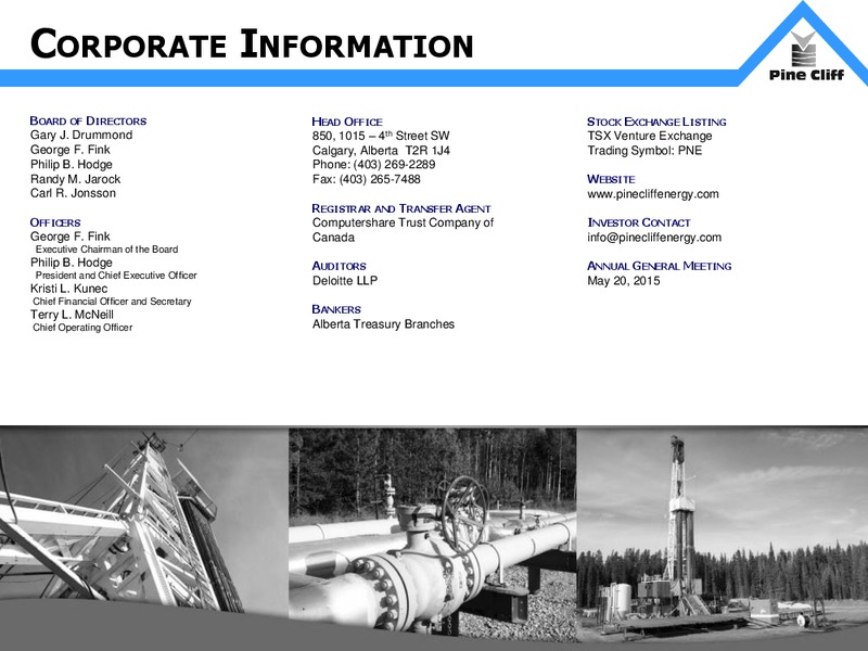 May 2015 Investor Presentation – Pine Cliff Energy Ltd. – slide 24