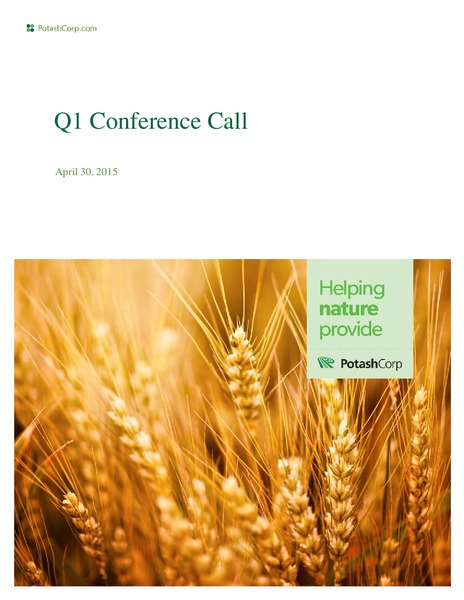 Q1 2015 Earnings Call – Potash Corp – slide 1