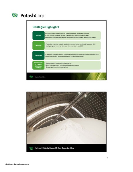 Goldman Sachs Basic Materials Conference – Potash Corp – slide 5