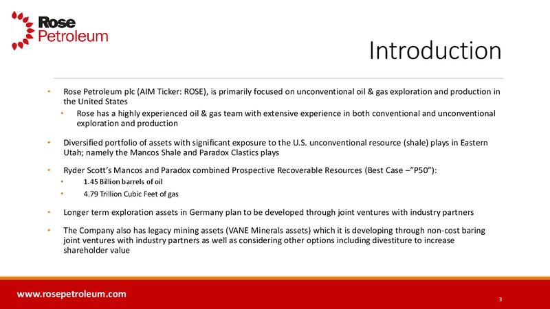 Enercom Conference – Rose Petroleum – slide 2