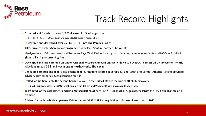 Enercom Conference – Rose Petroleum – slide 9