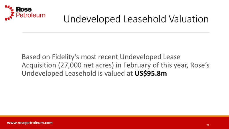 Enercom Conference – Rose Petroleum – slide 21