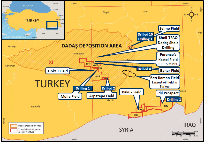 Turkey / Dadas Shale Well Flows 804 BO/d