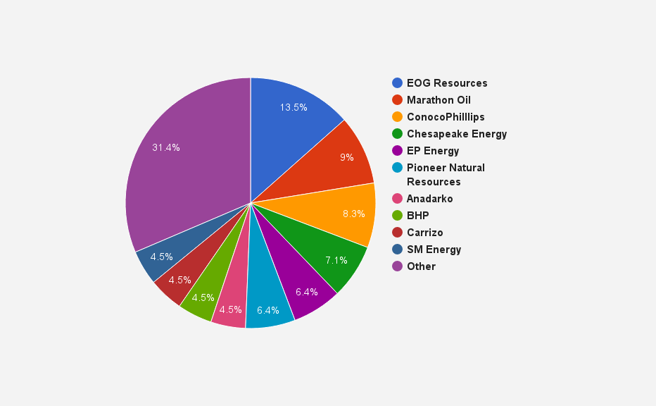 Eagle Ford: Well Starts By Company ; Jan-01, 2016 to Feb 19, 2016